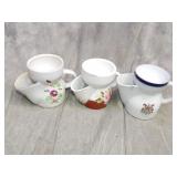 3 Antique Shaving Mugs (1870