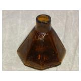 RARE 8 Sided Open Pontil Umbrella Ink Bottle-Amber