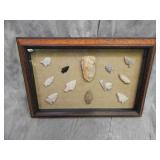 Frame of NICE Arrowheads Native American Points