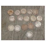 16 Mercury, Barber & Seated SILVER Dimes