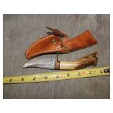 Ken Richardson Custom Knife w/ Sheath Scrimshaw