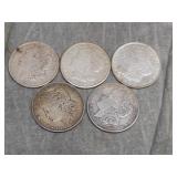 (3) 1921 S & (2) 1921 P Morgan Silver Dollars