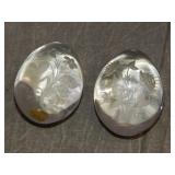 Pair of Swedish Etched Egg Paperweights