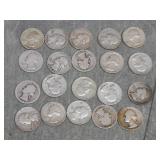 20 Washington SILVER Quarters 1964 & earlier