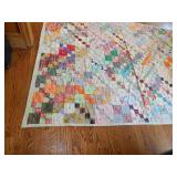 Homemade Patchwork Quilt 89 x 67 tied