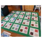 Massive Hand Stitched Maple leaf Quilt 107" x 87"