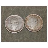 Pair of 1946 Booker Washington SILVER Half Dollars