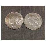 1923 & 1924 Peace SILVER Dollars