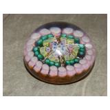 Vintage Millefiori Paperweight STAR Cut bottom