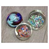 WOW !! 3 Vintage Paperweights