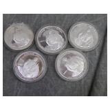5- 1982 S PROOF SILVER Washington Half Dollars