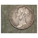 1847 Netherlands 1 Gulden SILVER