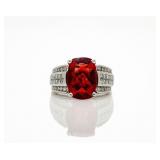 18kt White Gold Natural Andesine Diamond Ring