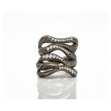 Antonini 18kt Black Gold Diamond Vulcano Ring
