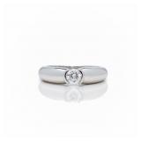 Cartier 18k WG Round Bezel Diamond Solitaire Ring