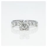 Antique Deco Platinum Old Cut Diamond Ring