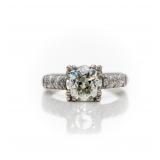 Art Deco Platinum GIA 1.77ct Diamond Ring
