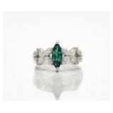 Platinum GIA Natural Alexandrite Diamond Ring