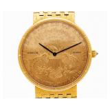Corum 18kt Yellow Gold 1902 $20 Coin Quartz Watch