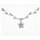 18kt White Gold Natural Diamond Tennis Necklace
