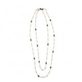 Antique 9k Rose Gold Opera Length Station Necklace