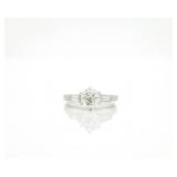 Antique Platinum GIA Certified Round Diamond Ring