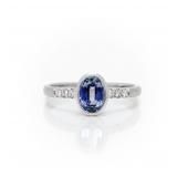 14kt White Gold Unheated Tanzanite Diamond Ring