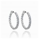 14kt Gold 4.00 Ctw Damond Inside Out Hoop Earrings