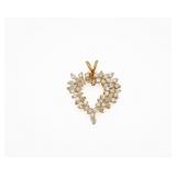 14kt Yellow Gold Natural Diamond Heart Pendant