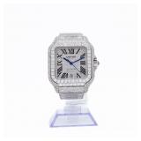Cartier Santos 40mm 4072 Full Pave Diamond Watch