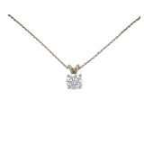 14kt White Gold Solitaire Diamond Necklace Pendant