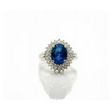 900 PT 3ct Sapphire Ballerina Diamond Halo Ring