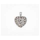 14kt White Gold Diamond Heart Pendant Locket