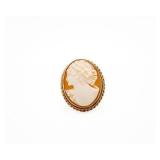 Art Deco 14kt Yellow Gold Cameo Shell Ring