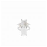 14kt 5.01 Carat Emerald Cut Diamond Solitaire Ring