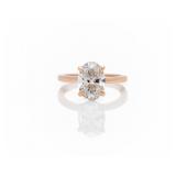 14kt Rose Gold Oval Diamond Engagement Ring