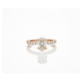 14kt Rose Gold Oval Diamond Engagement Ring