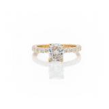 14 Yellow Gold Cushion Diamond Engagement Ring