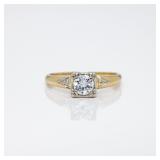 Antique 14k Gold Solitaire Diamond Engagement Ring