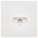 14KT YG 1.03 Carat Cushion Diamond Engagement Ring
