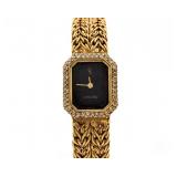 Concord 18kt Yellow Gold Pave Diamond Bezel Watch