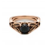 14kt Rose1.20 ctw Black Diamond Engagement Ring
