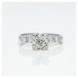 Antique Deco Platinum Old Cut Diamond Ring