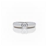 Cartier 18k WG Round Bezel Diamond Solitaire Ring