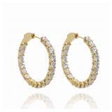 14kt Gold 6 ctw Diamond Inside Out Hoop Earrings