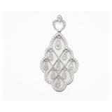 18K White Gold Diamond chandelier Pendant w/ chain