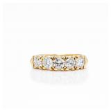 Vintage 14kt 5 Stone Diamond Anniversary Ring Band