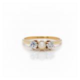 Antique 14kt Gold 3 Stone Pearl Diamond Ring