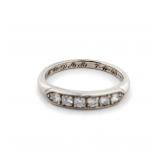 Vintage Palladium 6 Stone Diamond Wedding Band