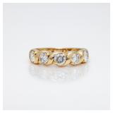 14kt Gold 5 Stone 1.25 ctw Diamond Wedding Band